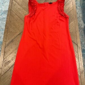 Ann Taylor Red Sheath Dress with Flutter Sleeves